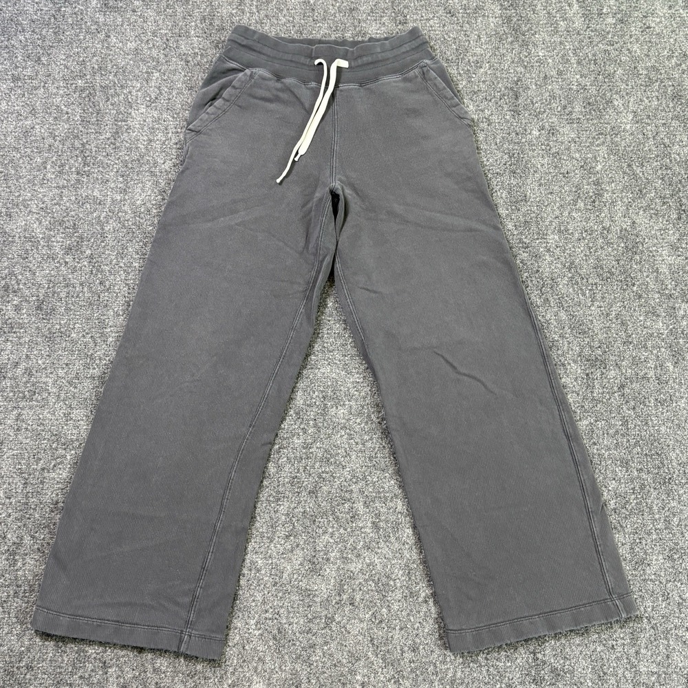 Buck Mason Wide Leg Sweatpants Women's XS Gray Drawstring Vintage Interloop Pant